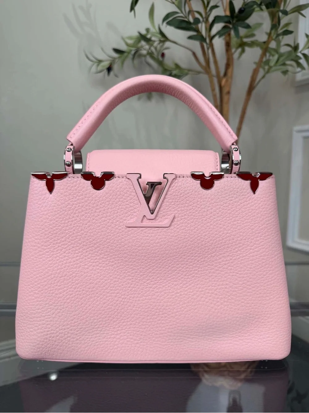Louis Vuitton Pink Pebbled Leather Top-Handle Satchel
